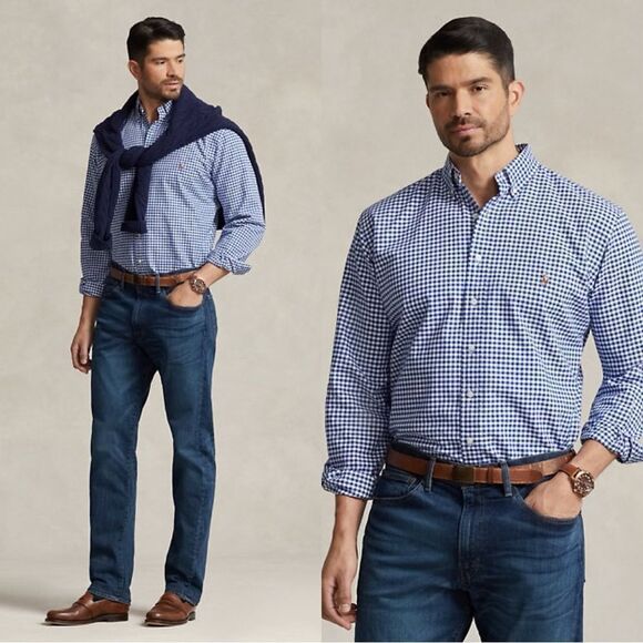 Ralph Lauren Gingham Oxford Classic fit Shirt in Blue/white Gingham - Picture 1 of 12
